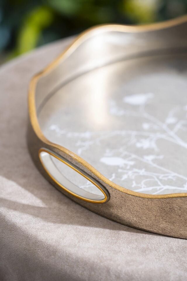 Lyra 2'li Bronz Cam Tepsi - 39.5/34 cm