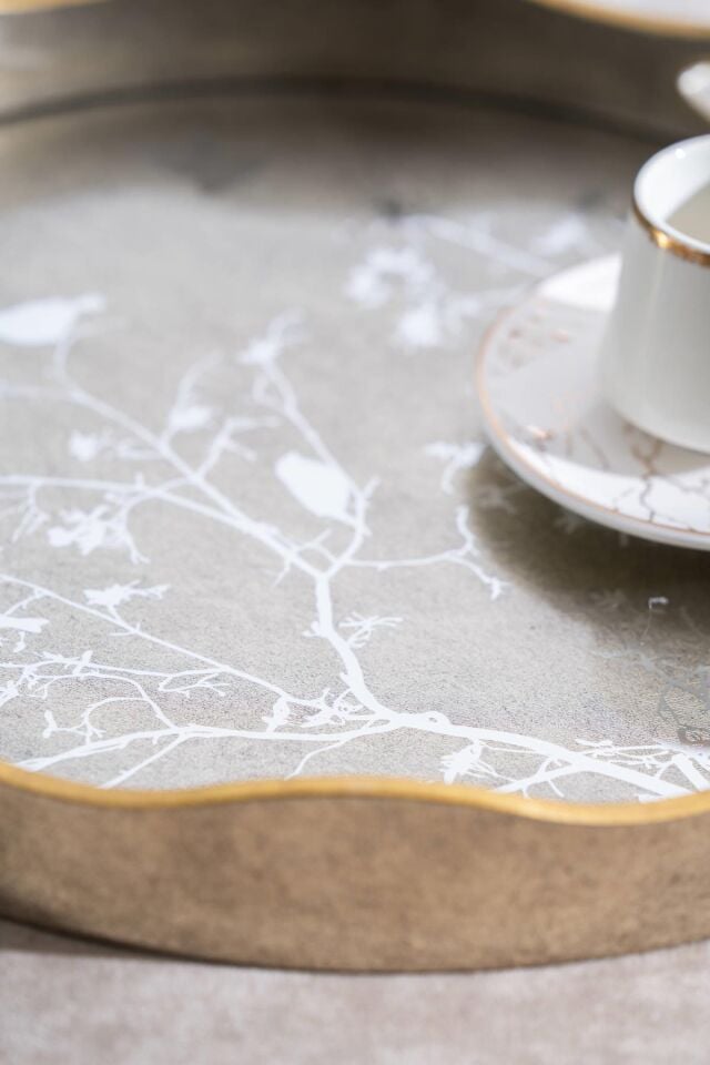 Lyra 2'li Bronz Cam Tepsi - 39.5/34 cm