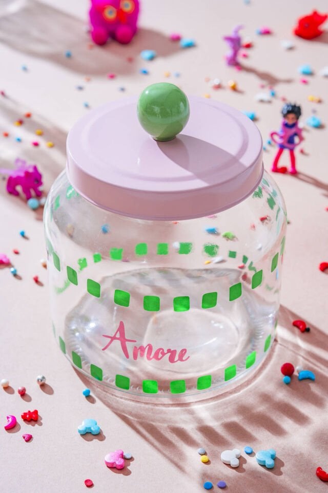 Vicenza Renkli Cam Kavanoz - 2,2 L