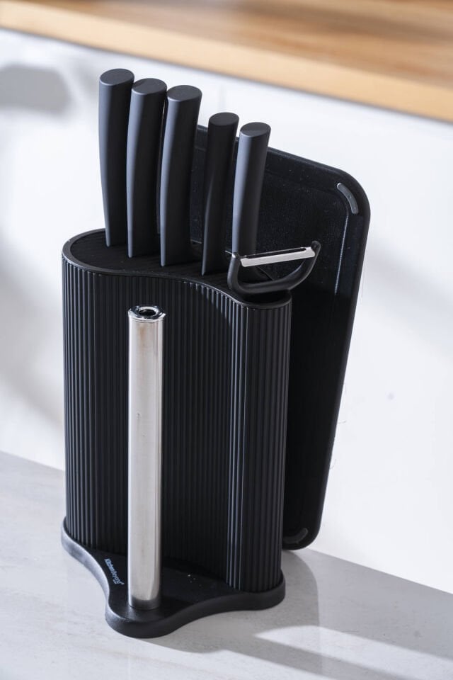 Cooper 8 Parça Standlı Kesme Tahtası Ve Bıçak Seti