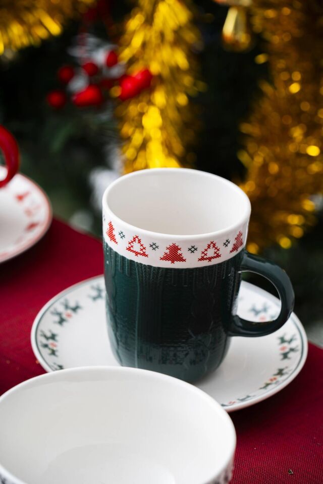 Santa 2 Kişilik 6 Parça Kupa-Kase Seti