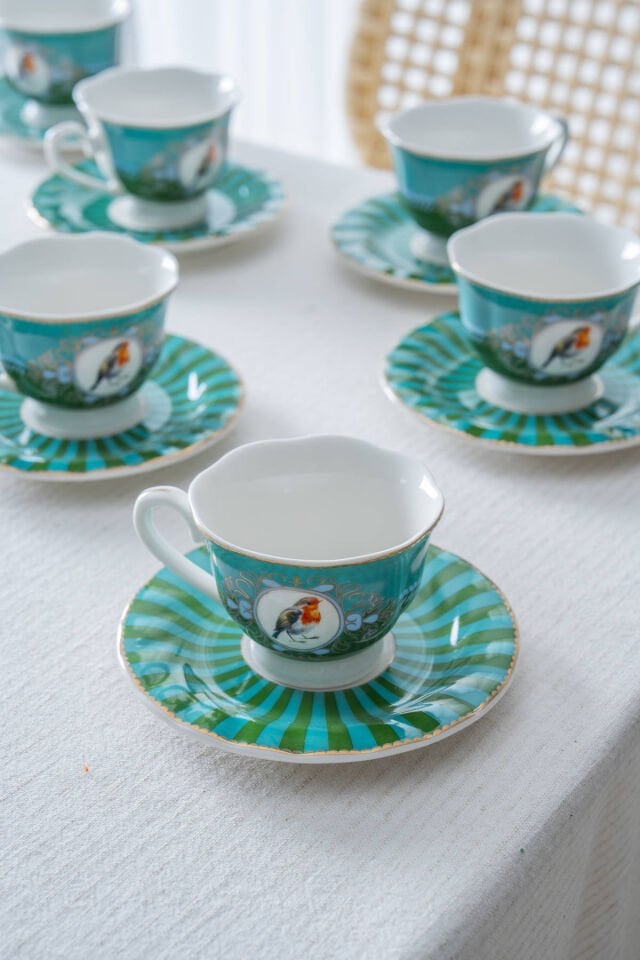 Lumiere 6 Kişilik Porselen Kahve Fincan Takımı - 90 ml