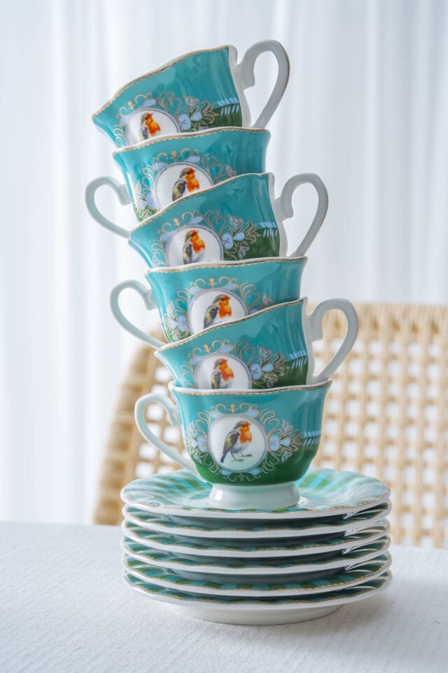 Lumiere 6 Kişilik Porselen Kahve Fincan Takımı - 90 ml