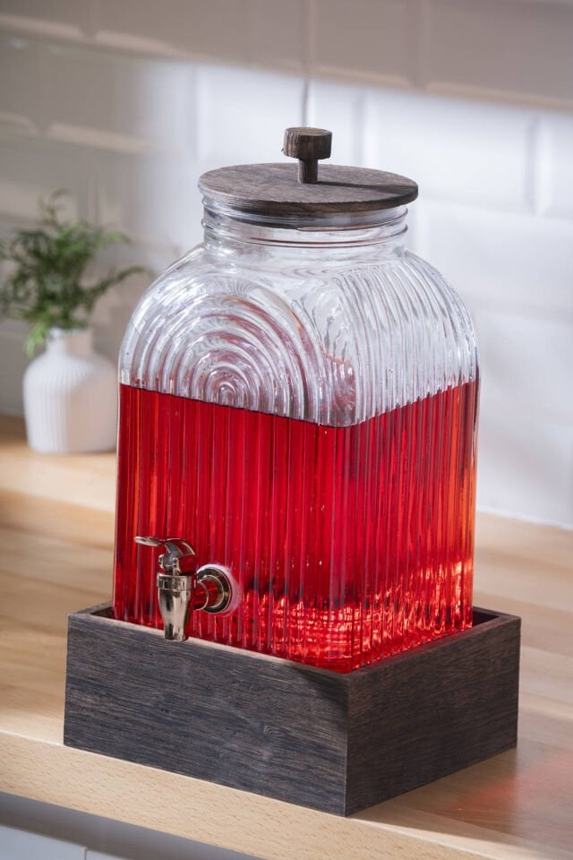 Dominic Ahşap Standlı Cam Sebil - 6 lt