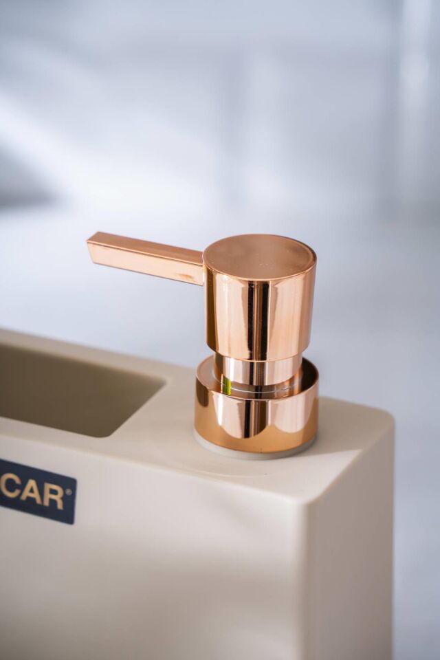 Astoria Akrilik Sünger Hazneli Sıvı Sabunluk - Krem/Bronz