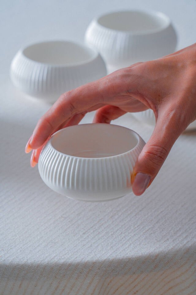 ACAR Bianco Perla Porselen Yuvarlak Kase - 8 cm